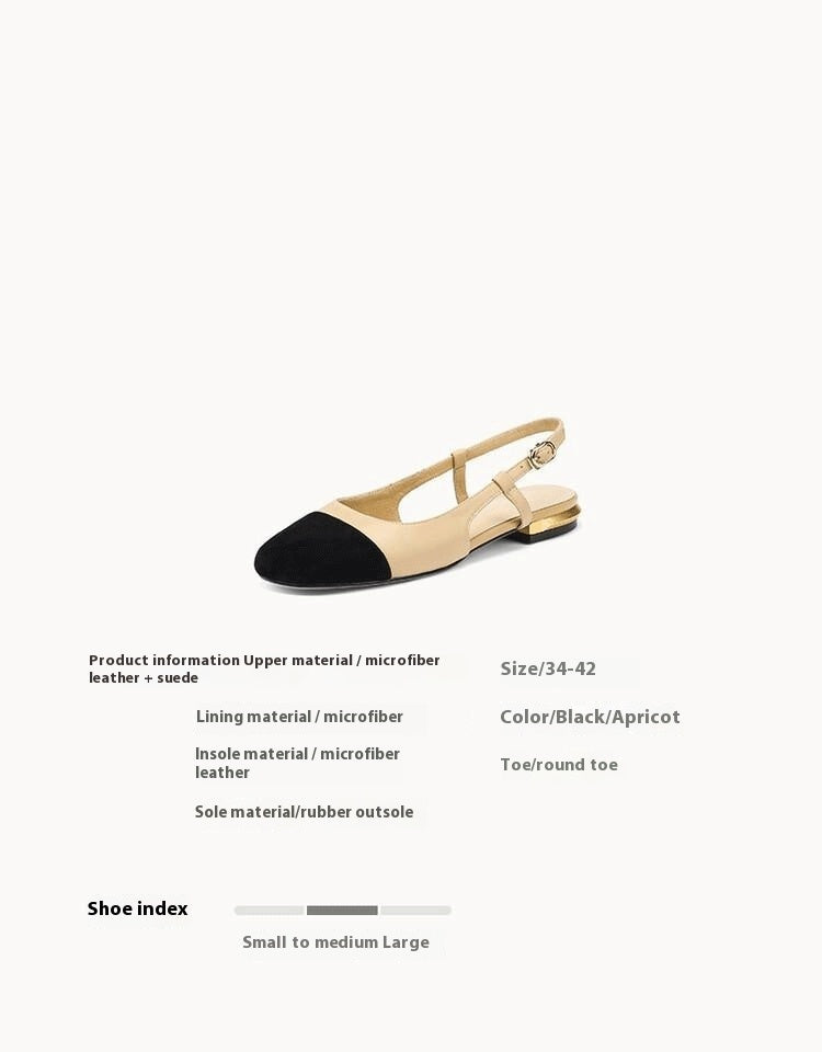 Sandales fermées à bout ouvert One-strap couleur assortie vide talon plat
