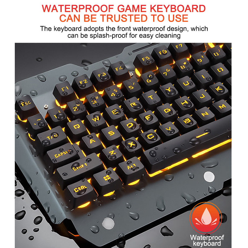 Clavier de jeu ergonomique avec support de téléphone rétroéclairé rvb