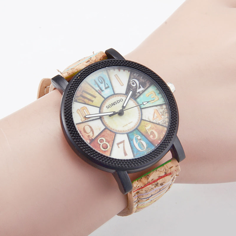 Casual Vintage En Cuir Femmes Quartz Montre-Bracelet Cadeau Horloge