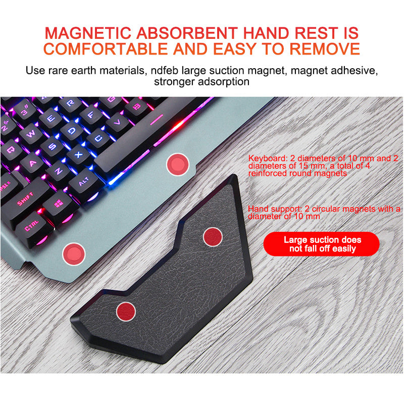 Clavier de jeu ergonomique avec support de téléphone rétroéclairé rvb