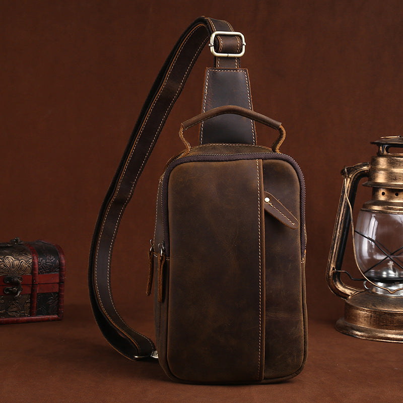 Petit sac en cuir pour hommes, petit sac en peau