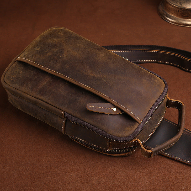 Petit sac en cuir pour hommes, petit sac en peau