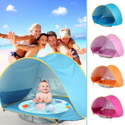 Tente de plage pour bébé Enfants Camping en plein air Facile à plier Imperméable À l’eau Sun Awning Tent UV-protection