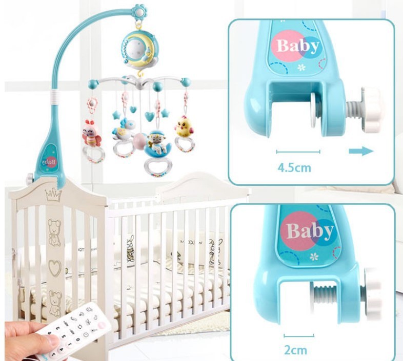 Hochets pour bébé, mobiles pour berceau, porte-jouets, mobile rotatif, cloche de lit, boîte à musique, projection, nouveau-né, bébé, garçon