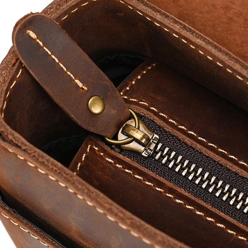 Retro Men's Briefcase Crazy Horse Leather
