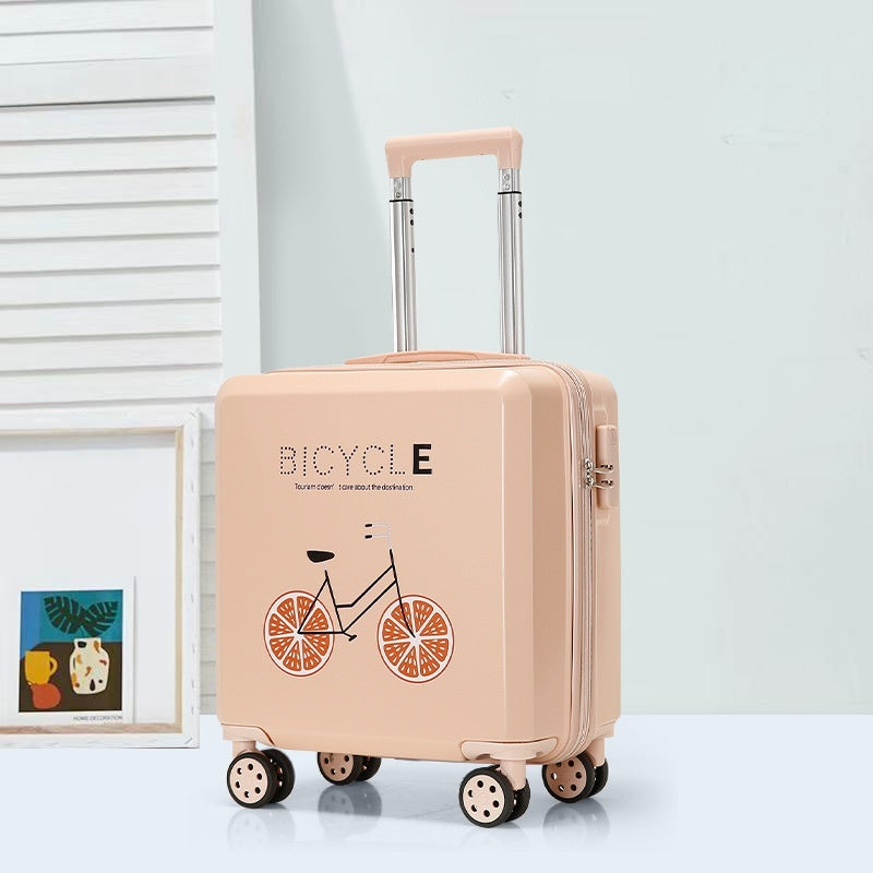 Valise à roulettes de 18 pouces, bagages à motifs imprimés, valise pour petits enfants, sac d'embarquement