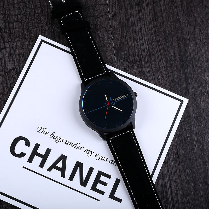 Creative simple ECG motif tendance ceinture amateurs hommes et femmes étudiants montre De Mode montre à quartz occasionnel