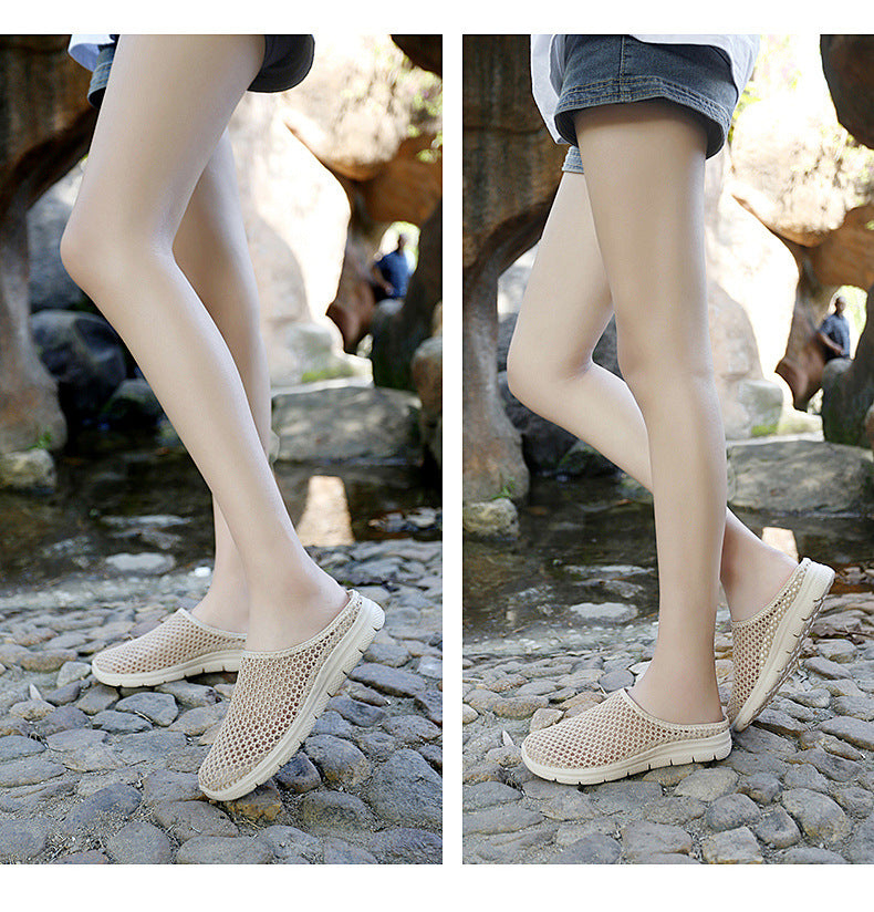Soft-soled Mesh Surface Breathable One Pedal Couple Style