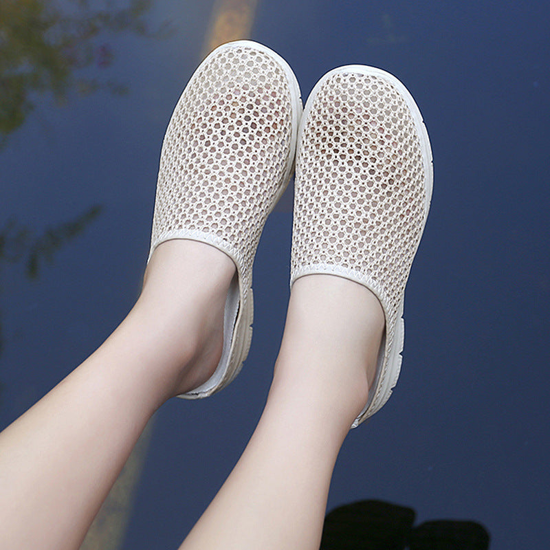 Soft-soled Mesh Surface Breathable One Pedal Couple Style