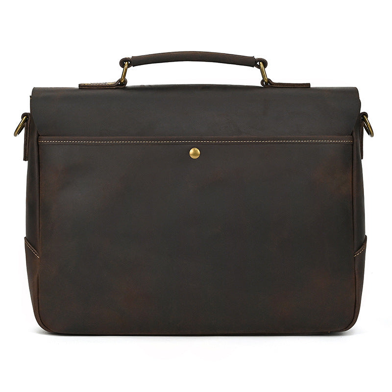 Retro Men's Briefcase Crazy Horse Leather