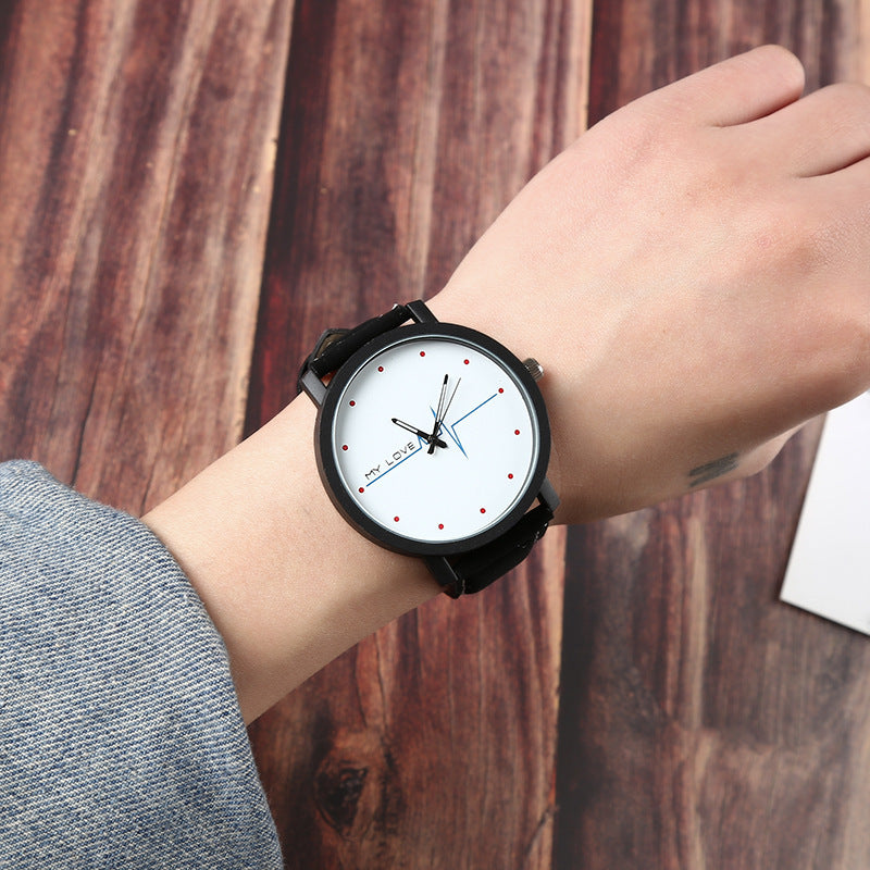 Creative simple ECG motif tendance ceinture amateurs hommes et femmes étudiants montre De Mode montre à quartz occasionnel