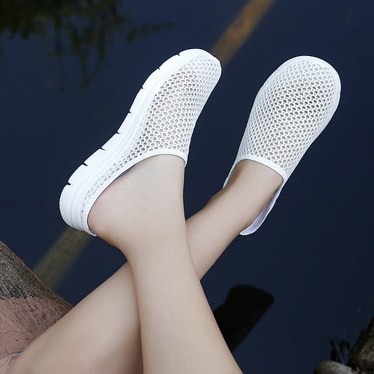 Soft-soled Mesh Surface Breathable One Pedal Couple Style