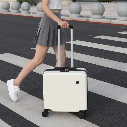 Valise à roulettes de 18 pouces, bagages à motifs imprimés, valise pour petits enfants, sac d'embarquement