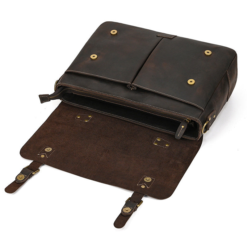 Retro Men's Briefcase Crazy Horse Leather